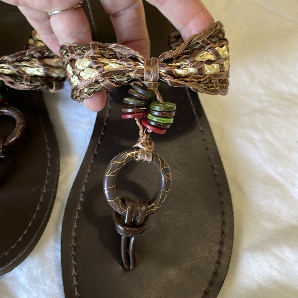 MIXIT Boho Woven|Beaded Flip Flop|Sandal Size 8 - Picture 2 of 6
